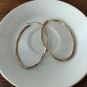 Vintage Sterling Silver 925 1/10 10k Gold Filled Hoop Earrings